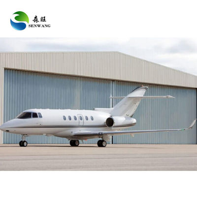 অপ্টিমাম প্লেন পার্কিং স্ট্রাকচার জন্য কাস্টম ডিজাইন এবং কর্গ্রেটেড স্টীল ছাদ সহ প্রিফ্যাব্রিকেটেড এয়ারক্রাফ্ট হ্যাঙ্গার