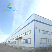 আগুনরোধী স্যান্ডউইচ প্যানেল সহ প্রিফেব্রিকেটেড স্টিল স্ট্রাকচার গুদাম