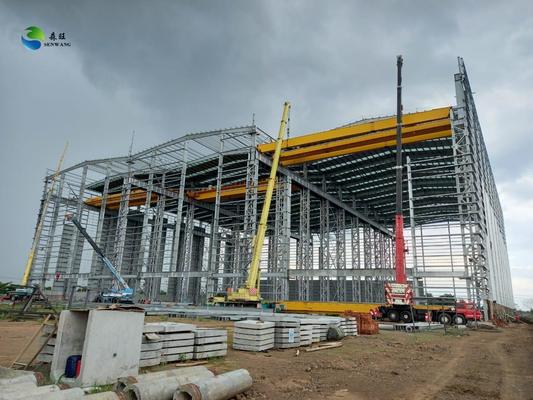 টেকসই ইস্পাত কাঠামো গুদাম এবং হ্যাঙ্গার Q235/Q355 গ্রেড ইস্পাত থেকে তৈরি
