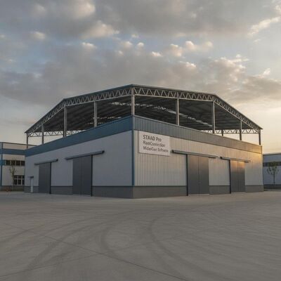 Truss Roof Metal Storage Buildings Steel Structure Warehouse Featuring 05mm Steel Color Sheet and STAAD Pro RamConnection MidasGen Software